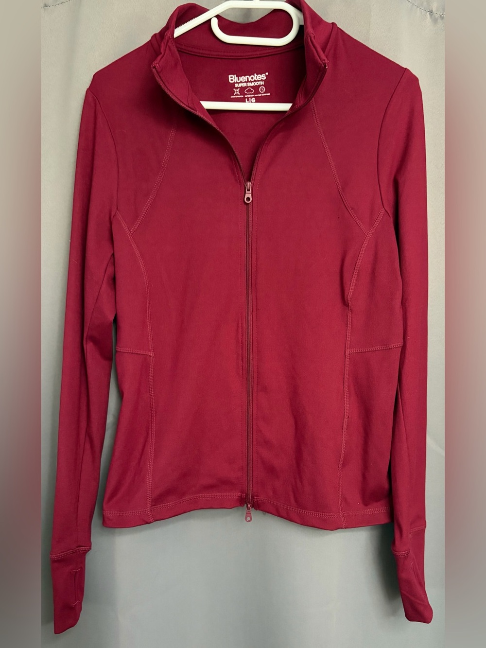 Super Smooth Zip-Up Skimmer Jacket | Size L | Scarlet